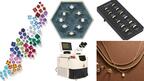 Stuller shared its new offerings at its booth at JCK Las Vegas, including new lab-grown diamond shapes and a mini engraving machine. Collage of new Stuller items