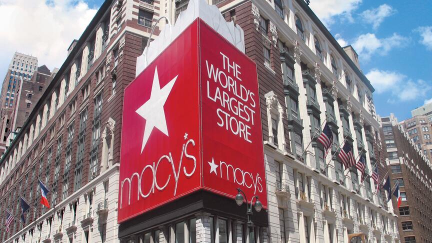 The Macy’s red shopping bag sign, seen here, has been taken down as the billboard’s owner, Kaufman Realty, looks to “modernize” the space. Macy’s Herald Square store sign