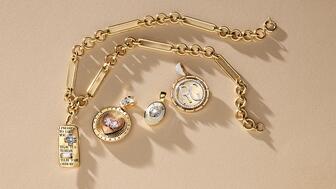 The “United in Love” collection reimagines commitment jewelry beyond engagement rings and wedding bands with pieces like the medallions seen here. Foundrae United in Love Campaign Imagery