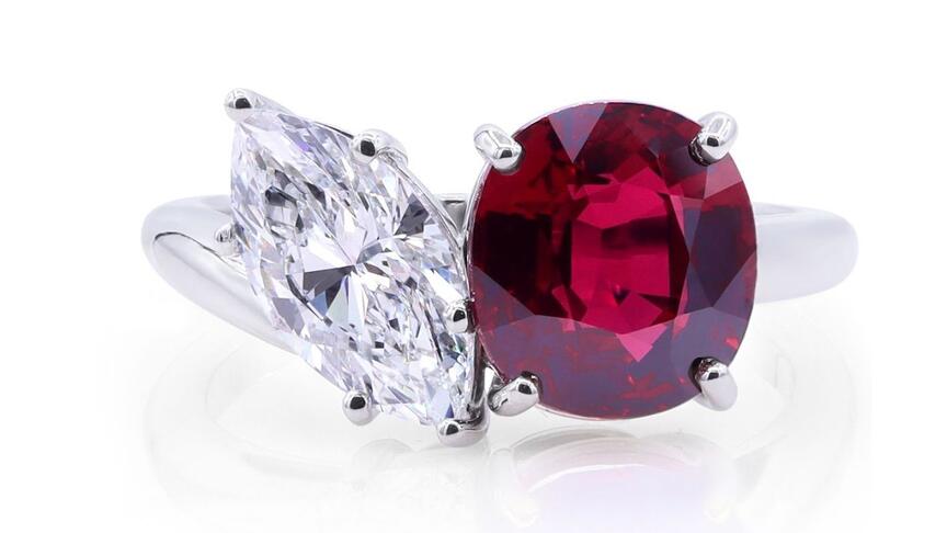 A diamond, ruby, and platinum ring from Oscar Heyman (Image courtesy of Oscar Heyman) Oscar Heyman ruby ring