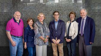 Seen here are a few of the recipients of the Richard T. Liddicoat Award for Distinguished Achievement, including, from left to right, GIA Analytical Microscopist John Koivula; GIA’s first chief marketing officer Kathryn Kimmel (retired); Susan Jacques; GIA Executive Vice President and Chief Laboratory and Research Officer Tom Moses; Alice Keller, longtime editor of Gems & Gemology (retired); and GIA Distinguished Research Fellow Dr. James E. Shigley. GIA executives John Koivula, Kathryn Kimmel, Susan Jacques, Tom Moses, Alice Keller, James E. Shigley