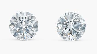 Matching pair of Type IIa, D-color diamonds 