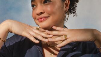 An image from the “Own It” campaign from Signet-owned retailer Zales. The jewelry giant posted 3 percent year-over-year sales growth in the second quarter of its fiscal year. Woman with hands crossed wearing jewelry