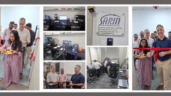 Operations at GCAL by Sarine’s new grading lab in Mumbai officially started on Aug. 24. Lab President Angelo Palmieri, pictured on the far right at the ribbon-cutting ceremony, said the new facility will focus on jewelry certification and quality assurance. Photo collage of new GCAL by Sarine lab in Mumbai