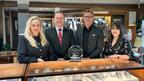 Burnell’s Fine Jewelry in Wichita, Kansas, won the Edge Retail Academy’s 2025 “Wag” Award. Seen here with the award, left to right, are owners Kristi and Nathan Regan, Sales Manager Sean Hamlin, and Shop Manager Erin Carson. Burnell’s Fine Jewelry Kristi Regan, Nathan Regan, Sean Hamlin, Erin Carson