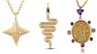 Mighty Fierce Audacious Necklace, Sandy Rubin Aziza Necklace, Koulianos Designs Illuminations Shield Pendant 