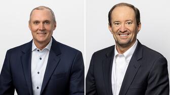 Jewelers Mutual President Mike Alexander, left, will succeed retiring CEO Scott Murphy at the start of next year. Mike Alexander and Scott Murphy