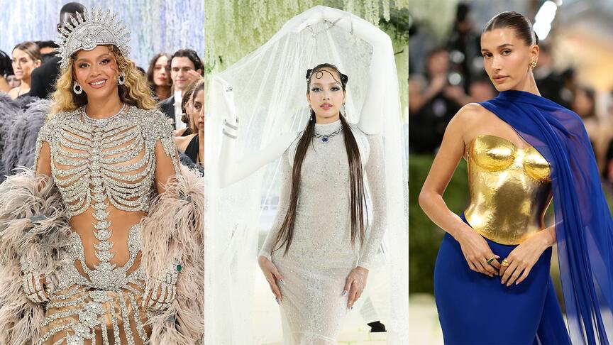 For the 2026 Met Gala, attendees like (left to right) Beyoncé, Lisa Manobal, and Hailey Bieber were asked to express the concept of fashion as an art form and celebrate depictions of the dressed body throughout history. (Images courtesy of Chopard, Bulgari, and Suzanne Belperron/Images Credit: Getty Images) Met Gala 2026 Beyonce, Lisa Manobal, Hailey Bieber