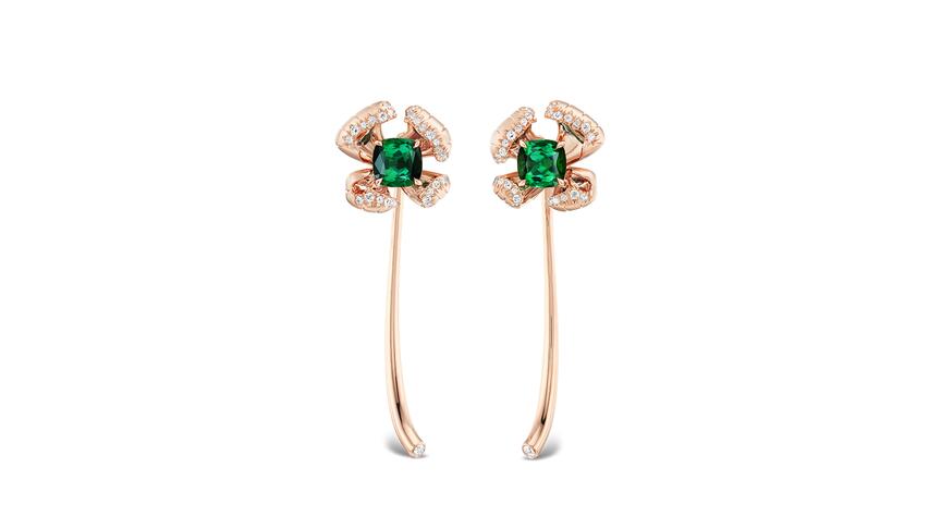 These convertible earrings by Lindsey Scoggins Studio ($16,000) took home a 2025 CASE Award in the “Supplier, Jewelry $10,001 to $20,000” category. Lindsey Scoggins Studio convertible flower earrings