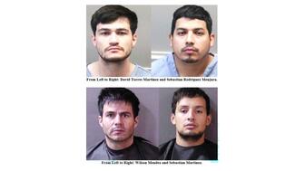 Mugshots of four men