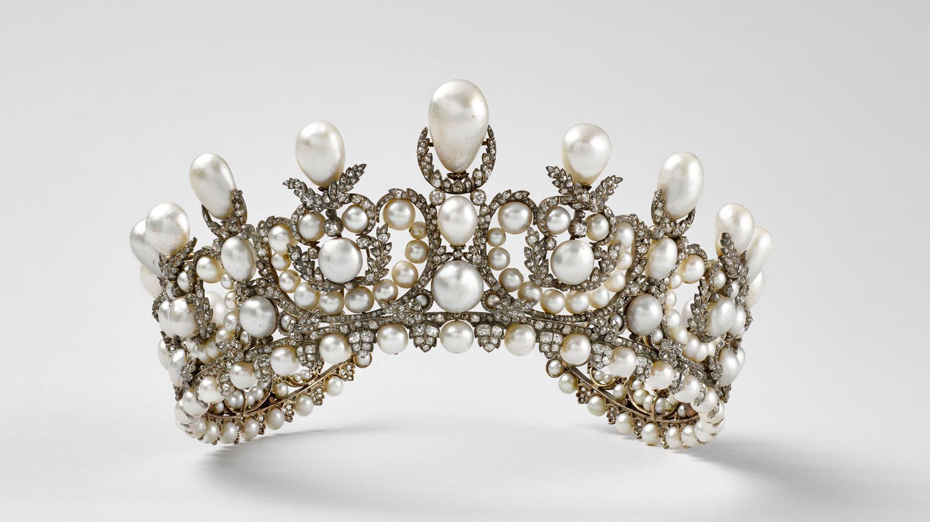 Empress Eugénie pearl and diamond tiara