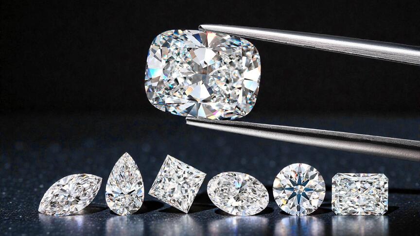 GCAL 8x Cushion Cut diamond