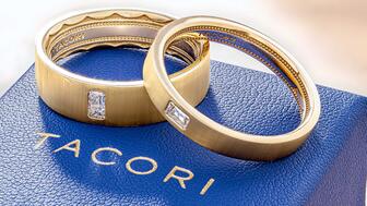 Bezel-set diamond bands from Tacori’s “Couples” collection. National Jeweler Senior Editor Lenore Fedow recently toured Tacori’s design studio in California. Tacori bezel-set diamond bands