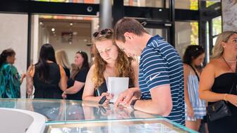 People shopping in a jewelry store