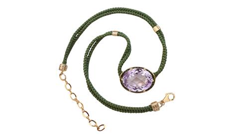 Courtney Leidy Amethyst Silk Cord Pendant