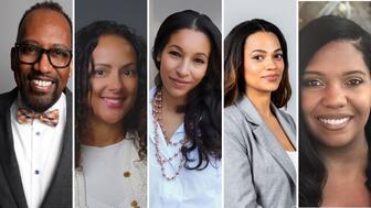 The Black in Jewelry Coalition has welcomed the following new board members: from left, Thomas Davis, Monalisa DePina, Jamie Batiste, Namwezi Nicole Batumike, and Lavina Hunt-Lewis. Thomas Davis, Monalisa DePina, Jamie Batiste, Namwezi Nicole Batumike, Lavina Hunt-Lewis