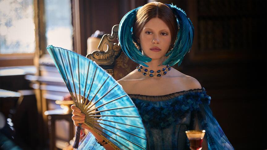 Mia Goth, who plays Elizabeth Lavenza in “Frankenstein,” wears Tiffany & Co.’s archival Favrile beetle necklace in the film. Tiffany & Co Favrile Beetle Necklace in Frankenstein