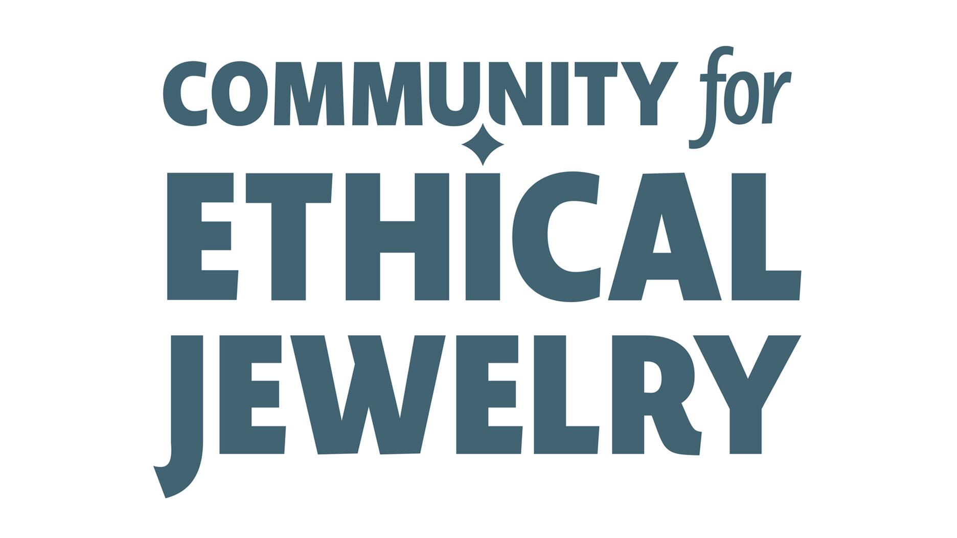 The logo for the Community for Ethical Jewelry, the new name for the organization formerly known as Ethical Metalsmiths Community for Ethical Jewelry logo