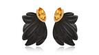 Plah’s “Black Swan” earrings, from the “Celestial Aerum” collection, featuring citrines and diamonds in 18-karat yellow gold and anodized titanium ($3,160) were among Natalie Francisco’s favorites at the recent Vicenzaoro show. Plah Black Swan Earrings