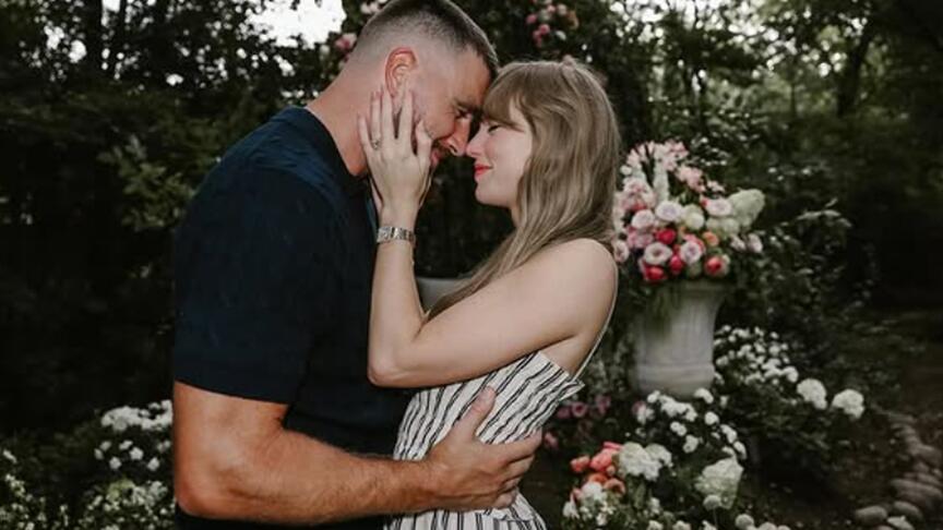After two years of dating, Taylor Swift and Travis Kelce are engaged. They announced their engagement with a joint post on Instagram Wednesday, debuting the singer’s romantic engagement ring—a diamond solitaire with a vintage feel. (Photo credit: Taylor Swift’s Instagram) Taylor Swift Engaged