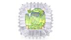 Oscar Heyman Yellow Green Sphene and Diamond Ring