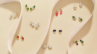 A selection of Midas Chain’s new gemstone and diamond mini studs. Midas chain mini studs