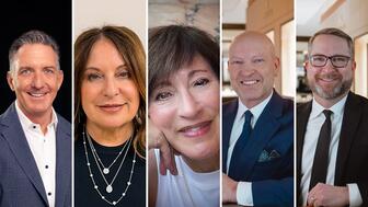 This year’s Retailer Hall of Fame inductees are (from left) Sean Dunn of J.R. Dunn Jewelers, Amy Greenberg and Elise Greenberg of Greenberg’s Jewelers, and Coleman Clark and Mitchell Clark of B.C. Clark Jewelers. Sean Dunn, Amy Greenberg, Elise Greenberg, Coleman Clark, Mitchell Clark