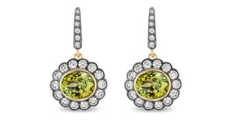 Marlo Laz peridot and diamond Alexandra earrings 