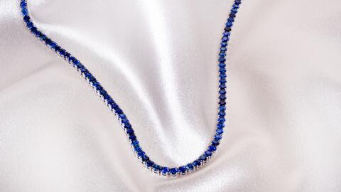 Sapphire tennis necklace
