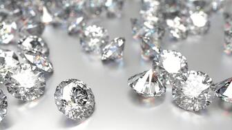 Stock image of loose polished diamonds