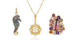 Pinar Hakim Rainbow Seahorse Pendant, Nue Fine Jewelry Irene Charm, Susannah King Venus Ring
