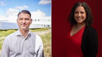Jewelers Vigilance Committee President, CEO and General Counsel Sara Yood (right) and Eduard Stefanescu, sustainability manager for C.Hafner, will co-chair the RJC’s Standards Committee starting Jan. 1. Eduard Stefanescu, left, and Sara Yood, right