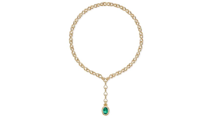Melissa Kaye Rocky Infinity Emerald Necklace