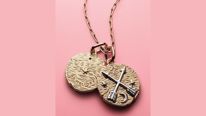 Pandora’s “Talisman” collection performed well in the Danish jewelry giant’s second quarter. Two Pandora Talisman pendants
