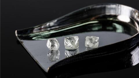 Rough diamonds from De Beers’ Gahcho Kue mine in Canada 