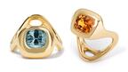 Zahn-Z Beluga Spout Grey Spinel Ring and Beluga Spout Mandarin Garnet Ring