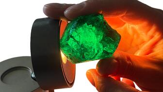 Mined in Zambia by Gemfields, “The Legacy Emerald” boasts a rare combination of size, high clarity and transparency, beautiful crystallization, and a saturated green color, Eshed-Gemstar said. Legacy emerald