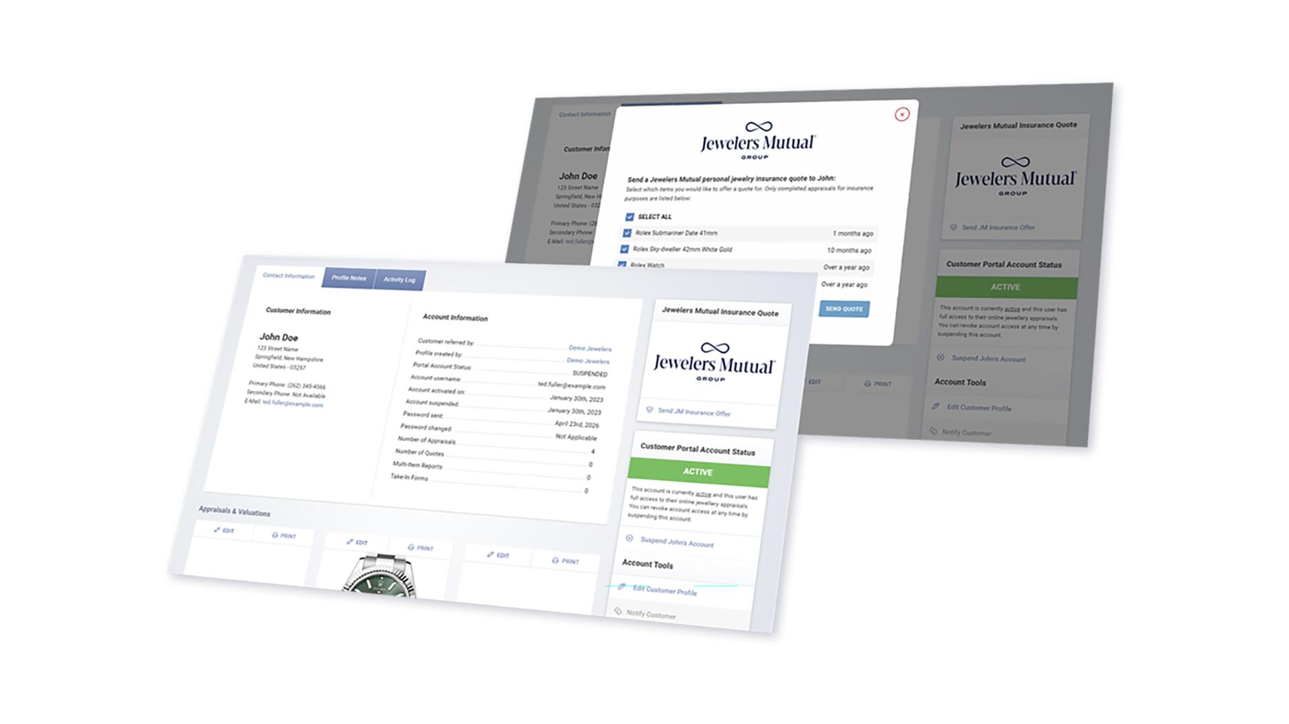 Jewelry appraisal platform Instappraise has partnered with Jewelers Mutual Group to offer streamlined personal jewelry insurance quotes at the time of appraisal. Jewelers Mutual Instappraise screenshot mock up