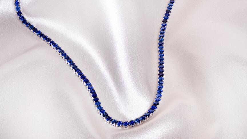  Sapphire tennis necklace 