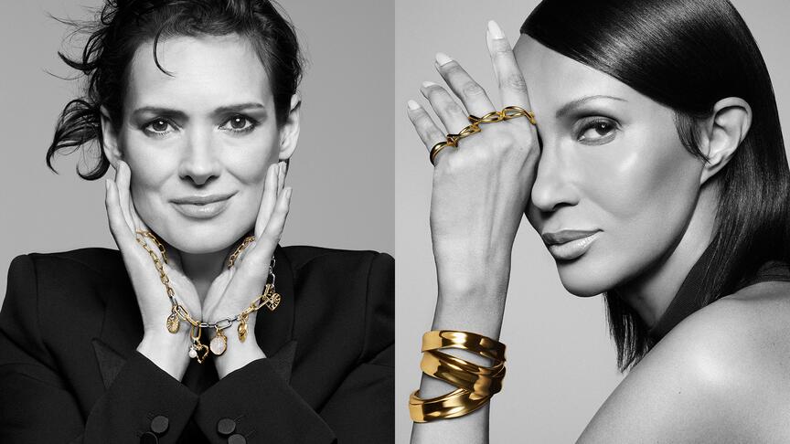 Image of Winona Ryder and Iman from Pandora’s Be Love marketing campaign 