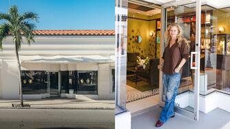 Founder Beth Hutchens opened her brand’s new store at 450 S County Road in Palm Beach, Florida. Foundrae Palm Beach Location Exterior and Founder Beth Hutchens