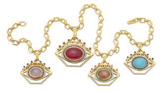 Edina Kiss Eye Pendants on Charm Necklace