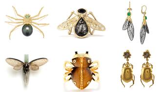 This Halloween, Senior Editor Lenore Fedow curated a selection of bug jewelry and delved into the symbolism behind the insects that have been immortalized in jewelry.  Collage of bug jewelry