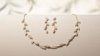 A lab-grown diamond pavé olive branch necklace and earrings from Brilliant Earth’s second collab with the late conservationist Jane Goodall. The jewelry retailer's sales were up 6 percent in Q1. Brilliant Earth Jane Goodall olive branch necklace and earrings