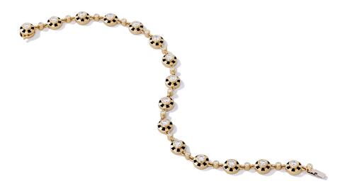 A highlight of State Property’s “Lorenz” capsule, the newest addition to “The Voyager” collection, is this station bracelet featuring 0.93 carats of diamonds accented by jet black enamel in 18-karat yellow gold ($8,105). State Property Lorenz Station Bracelet