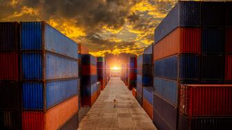 Stock image of shipping containers  