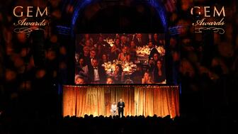Mark and Candy Udell on stage at the 2026 Gem Awards 