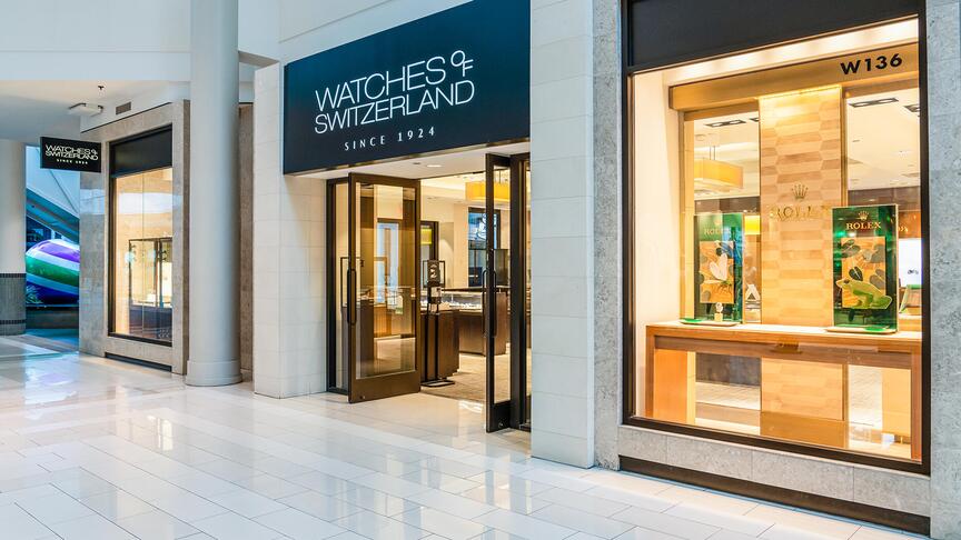 Watches of Switzerland’s store in the Mall of America in Bloomington, Minnesota. The retailer reported 8 percent revenue growth year-over-year in a recent trading update. Watches of Switzerland Mall of America store