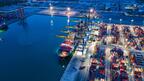 Shipping containers on a ship