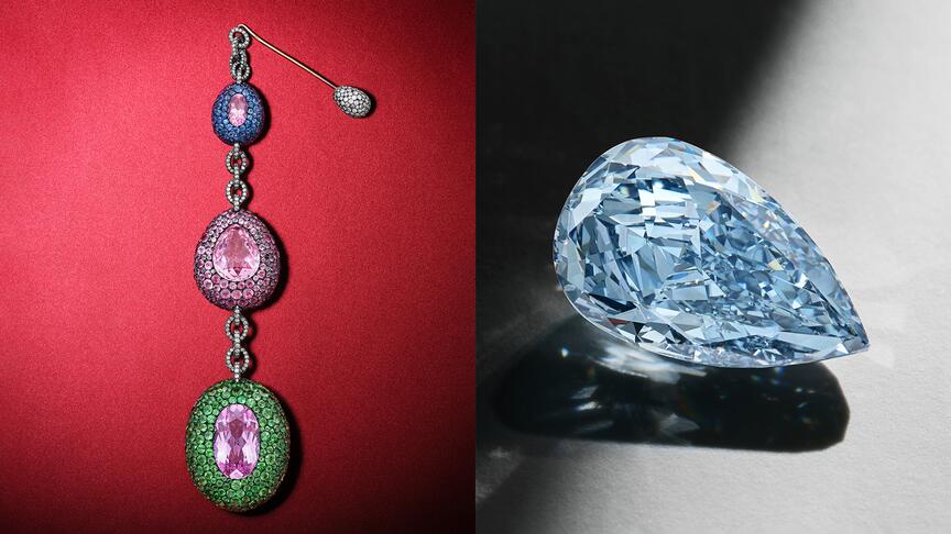 JAR pendant brooch, fancy intense blue diamond